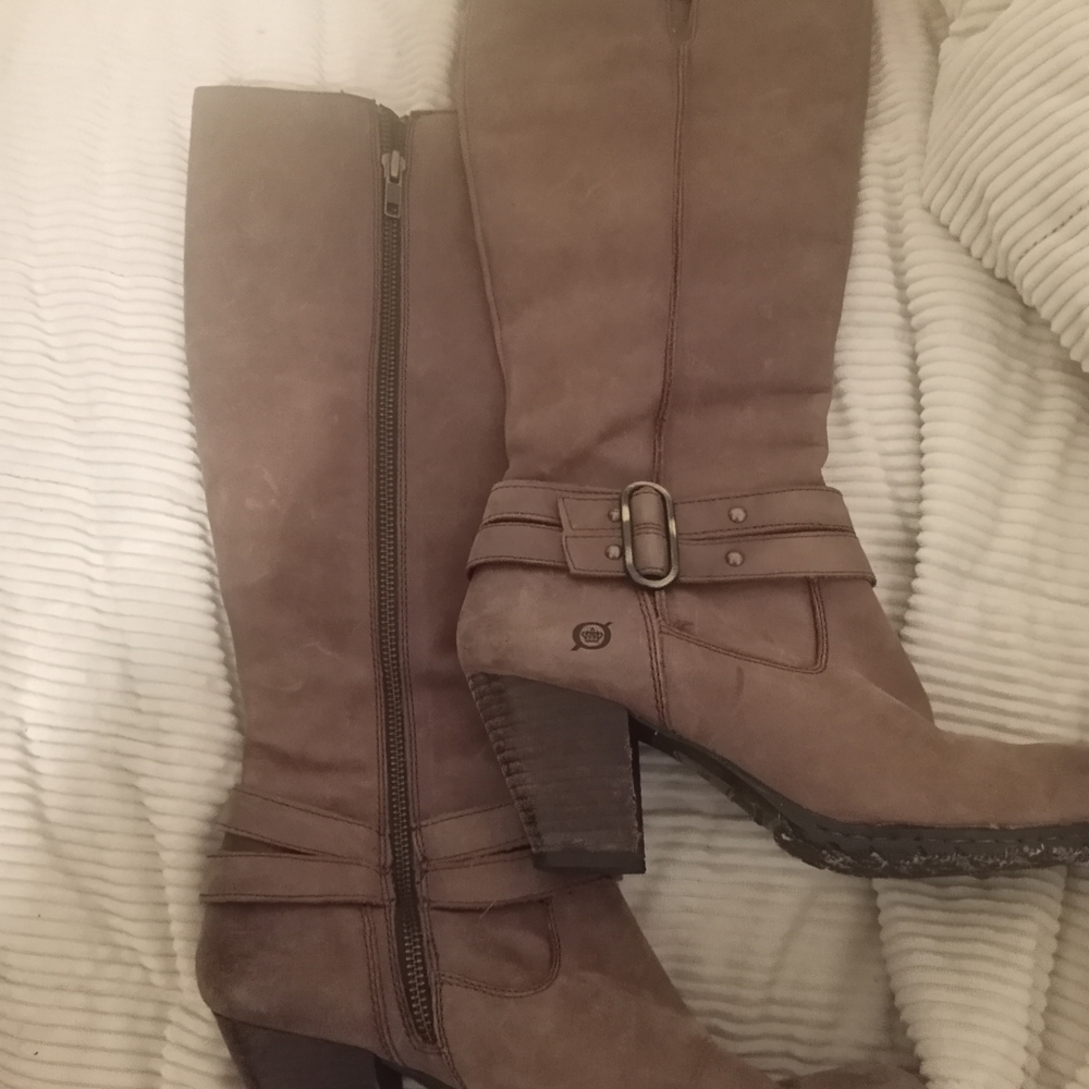 Born Taupe Heeled Boots